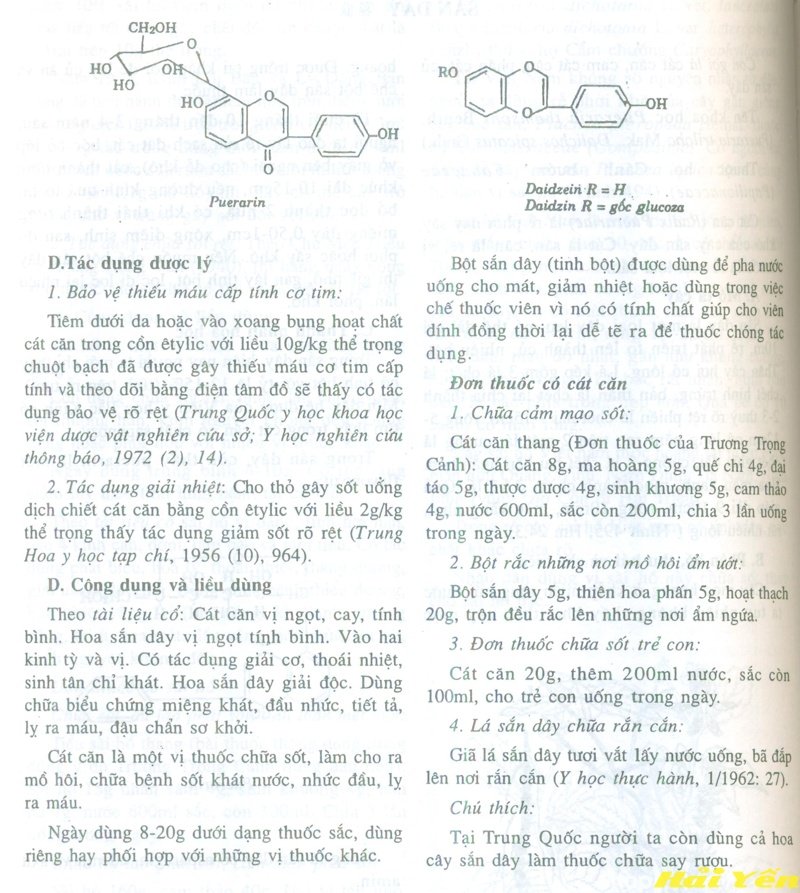 sắn dây - cát căn trong sách đông y (trang 636)